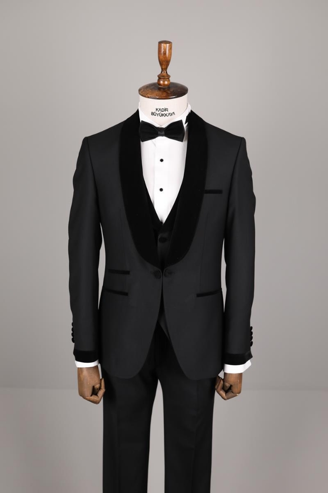 Yelekli Smokin - Siyah