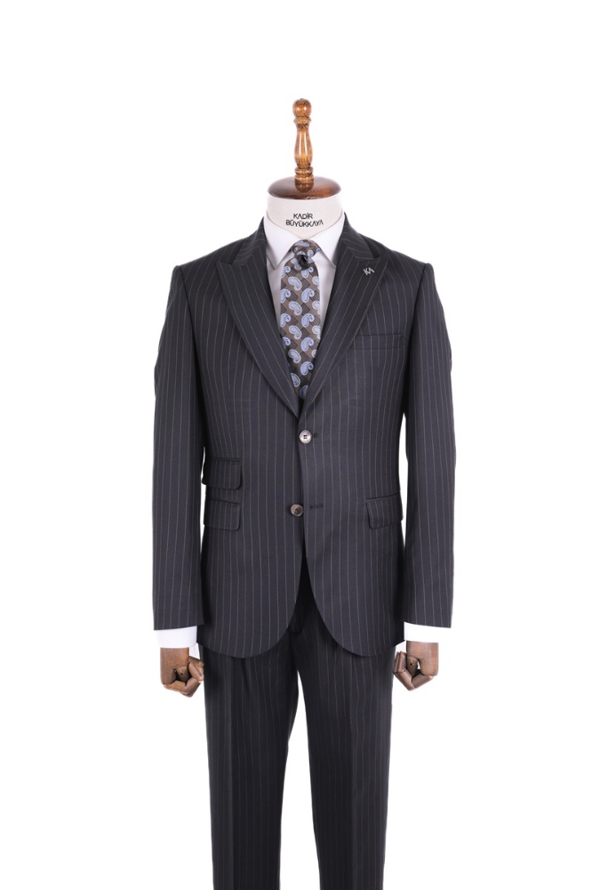 Pileli Takım Elbise - Siyah