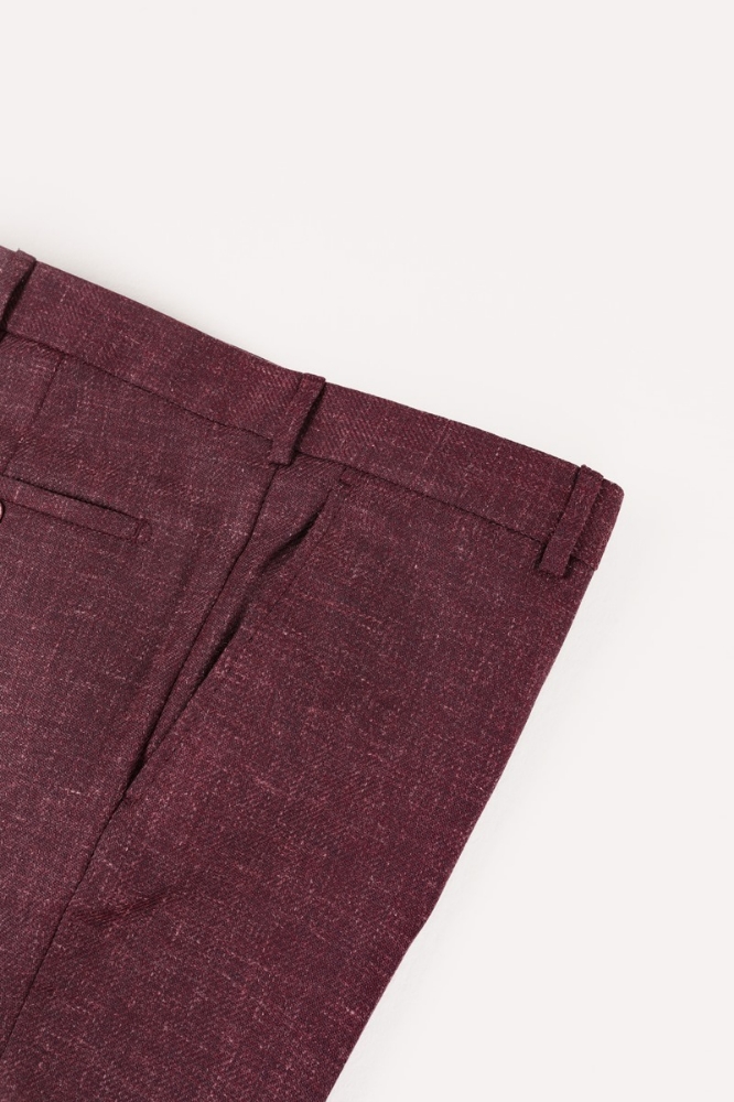 Slim Fit Pantolon - Bordo