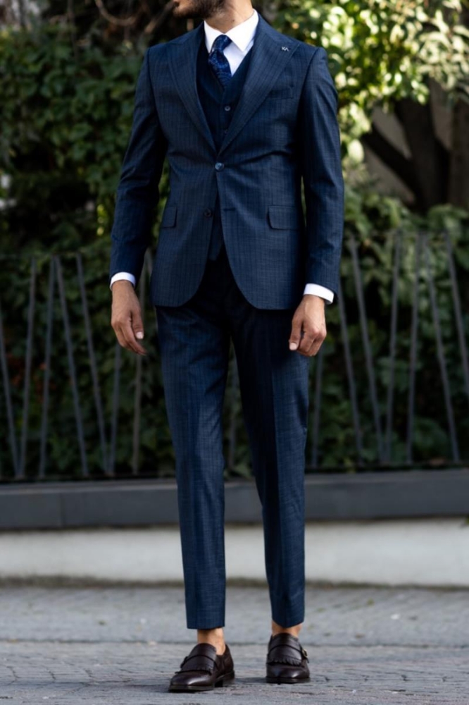 Yelekli Takım Elbise - Lacivert