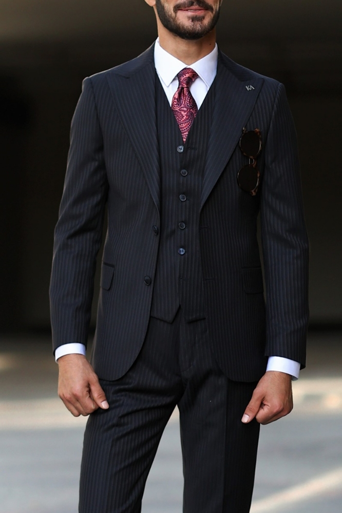 Yelekli Takım Elbise - Koyu Laci