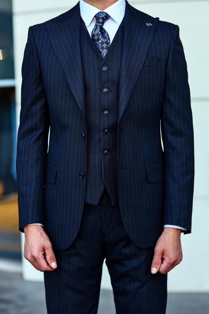 Yelekli Takım Elbise - Lacivert