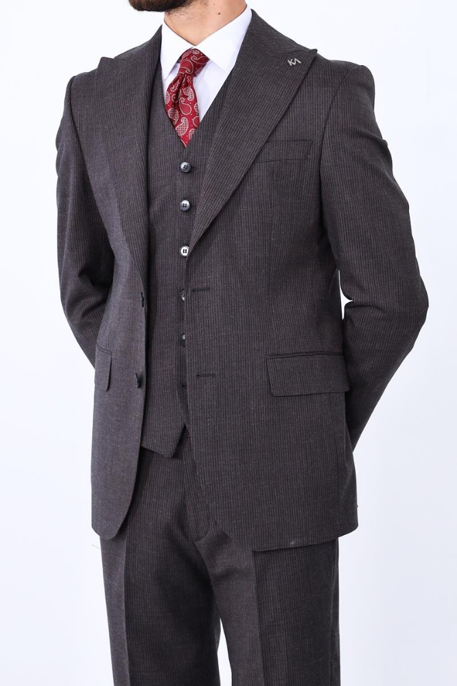 Yelekli Takım Elbise - Antrasit