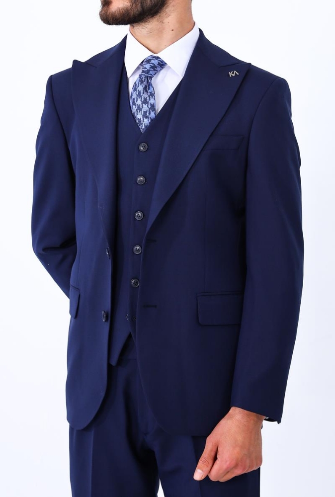 Yelekli Takım Elbise - Lacivert