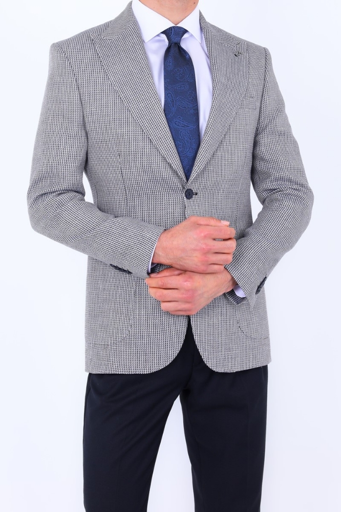 Slim Fit Ceket - Kahverengi