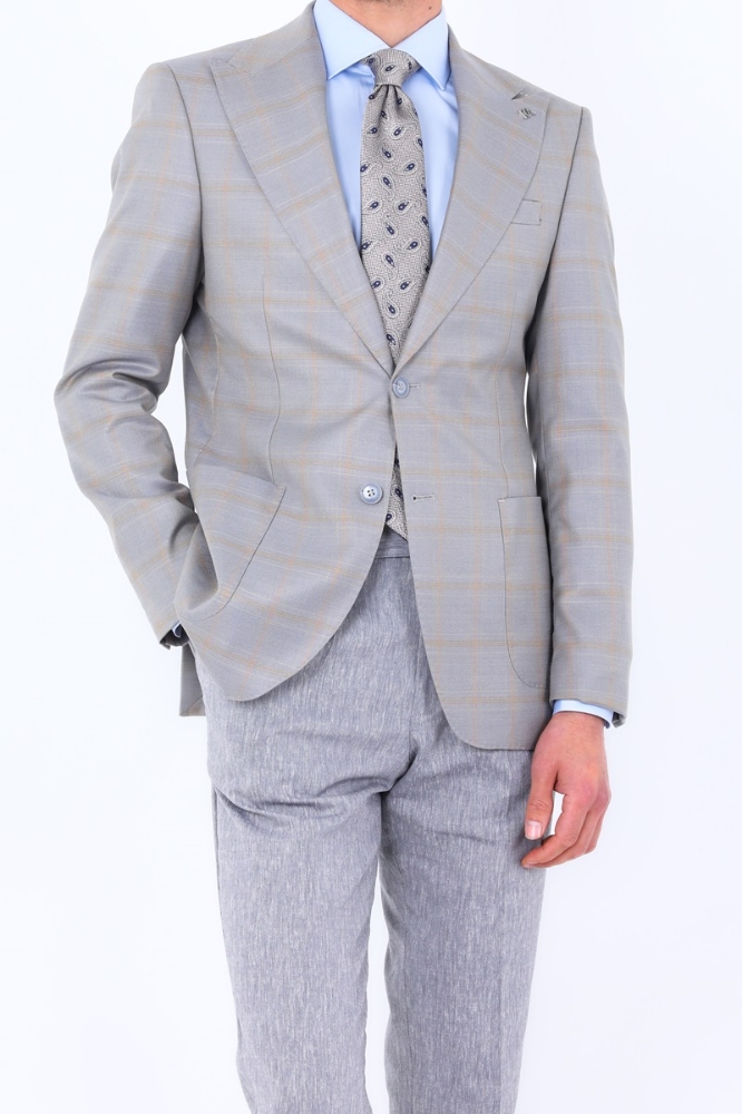 Slim Fit Ceket - Gri