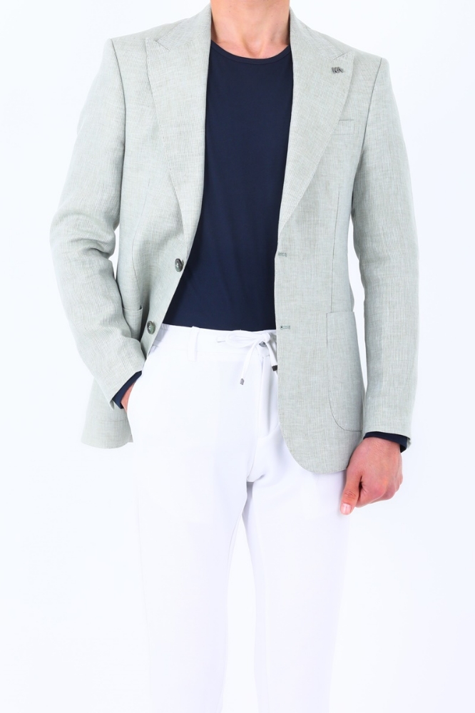 Slim Fit Ceket - Yeşil