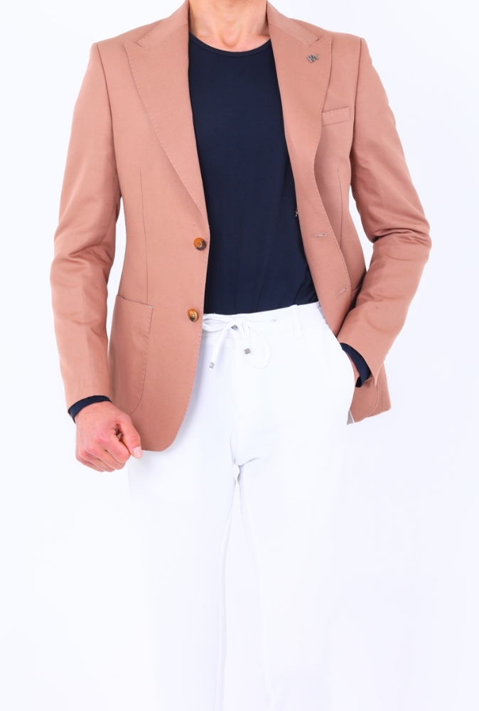 Slim Fit Ceket - Açık Kahve